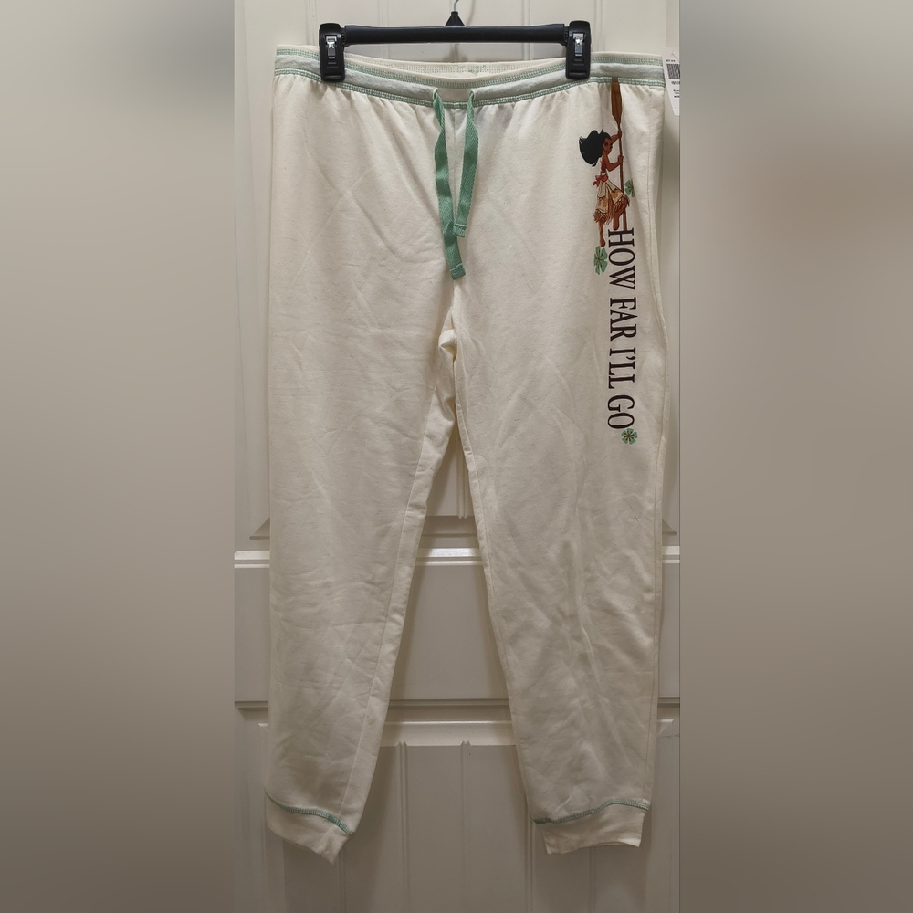 Moana Disney Princess Licensed French Jogger Lounge Pant Cream XL NWT